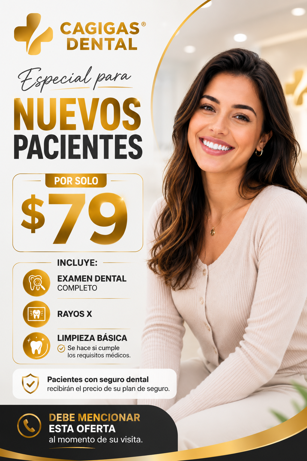 Cagigas Dental especial $79 para nuevos pacientes: examen, rayos X y limpieza básica