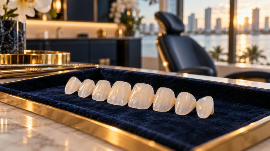 Juego de carillas de porcelana hechas a la medida para un diseño de sonrisa en Lake Worth